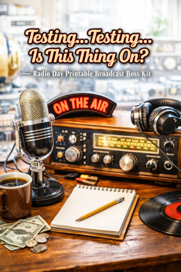 📻 “Testing… Testing… Is This Thing On?” — Radio Day Printable Broadcast Boss Kit