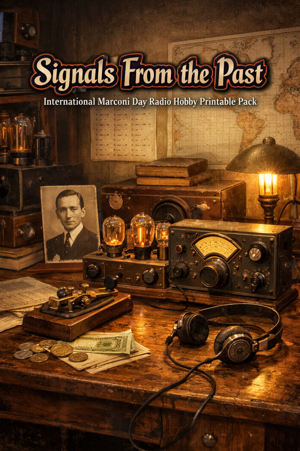 📻 “Signals From the Past” — International Marconi Day Radio Hobby Printable Pack