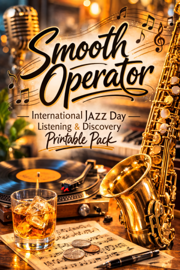 🎷 “Smooth Operator” — International Jazz Day Listening & Discovery Printable Pack