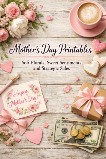 Mother’s Day Printables – Soft Florals, Sweet Sentiments, and Strategic Sales