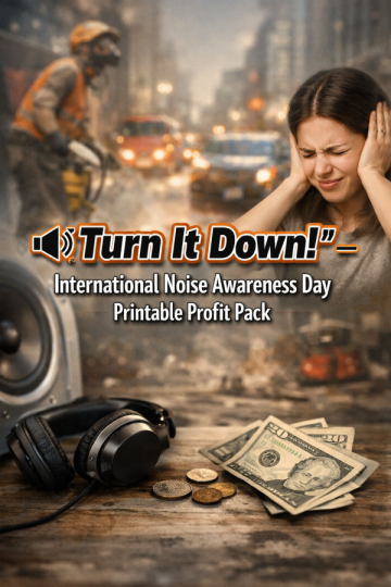 🔊 “Turn It Down!” — International Noise Awareness Day Printable Profit Pack