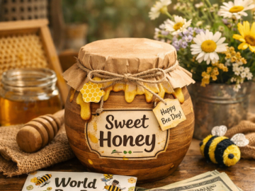 Go from  to  with Idea 2: World Bee Day Printable Honey Pot