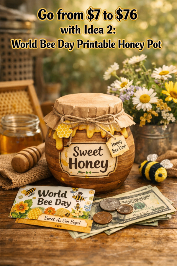 Go from  to  with Idea 2: World Bee Day Printable Honey Pot