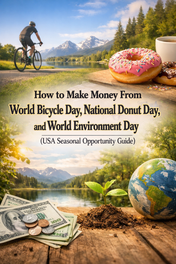 How to Make Money From World Bicycle Day, National Donut Day, and World Environment Day (USA Seasonal Opportunity Guide)