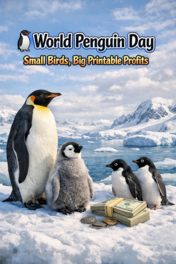 🐧 World Penguin Day – Small Birds, Big Printable Profits