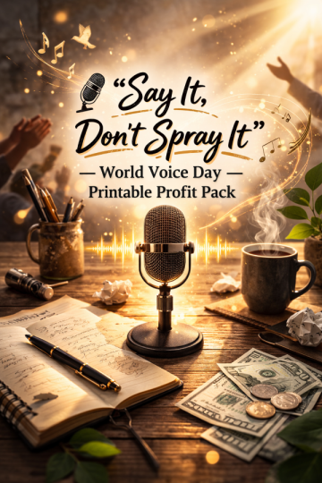 🎤 “Say It, Don’t Spray It” — World Voice Day Printable Profit Pack