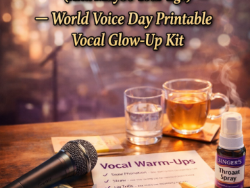🎤 “Warm Up Those Vocal Cords (And Maybe Your Ego)” — World Voice Day Printable Vocal Glow-Up Kit