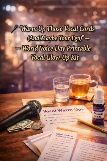 🎤 “Warm Up Those Vocal Cords (And Maybe Your Ego)” — World Voice Day Printable Vocal Glow-Up Kit