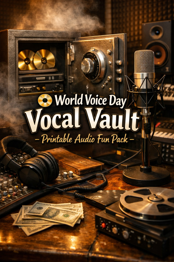 📀 “World Voice Day Vocal Vault” — Printable Audio Fun Pack