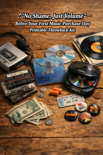 🎶 “No Shame, Just Volume” — Relive Your First Music Purchase Day Printable Throwback Kit