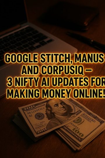 Google Stitch, Manus and CorpusIQ – 3 Nifty AI Updates for Making Money Online!