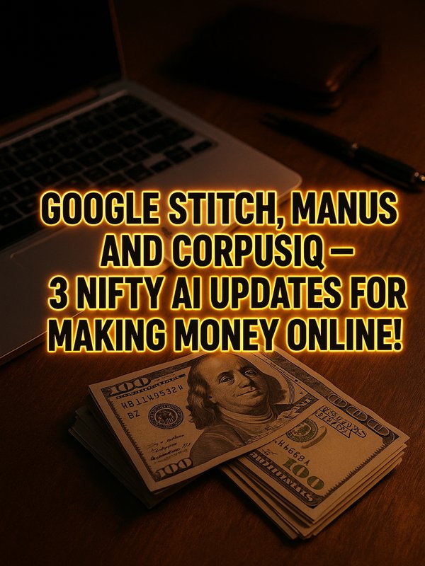 Google Stitch, Manus and CorpusIQ – 3 Nifty AI Updates for Making Money Online!