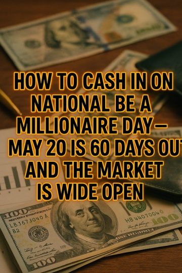 How to Cash In on National Be a Millionaire Day – May 20 Is 60 Days Out and the Market Is Wide Open