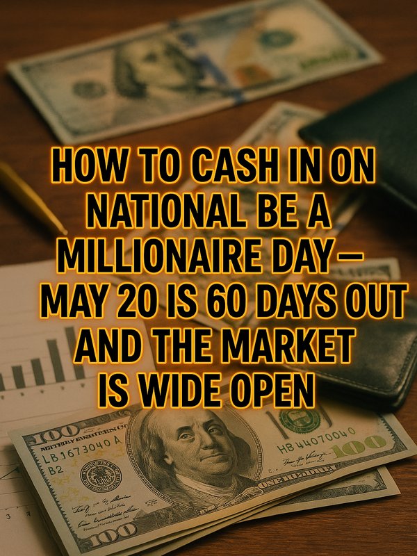How to Cash In on National Be a Millionaire Day – May 20 Is 60 Days Out and the Market Is Wide Open