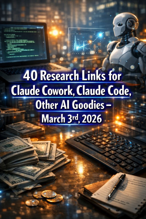 40 Research Links for Claude Cowork, Claude Code, Other AI Goodies – March 3rd, 2026