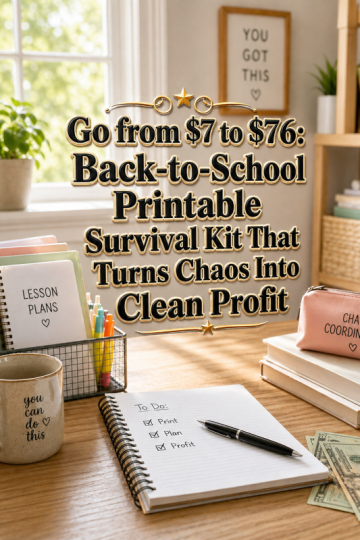 Go from  to : Back-to-School Printable Survival Kit That Turns Chaos Into Clean Profit