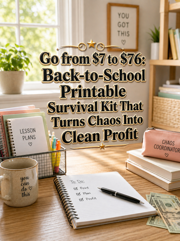 Go from  to : Back-to-School Printable Survival Kit That Turns Chaos Into Clean Profit