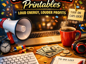 CAPS LOCK DAY Printables – Loud Energy, Louder Profits