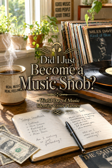🎧 “Did I Just Become a Music Snob?” – World Day of Music Identity Crisis Planner