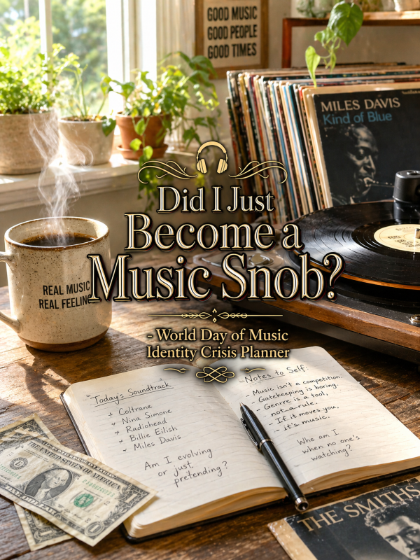 🎧 “Did I Just Become a Music Snob?” – World Day of Music Identity Crisis Planner