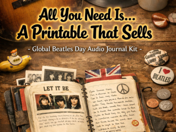 🎸 “All You Need Is… A Printable That Sells” – Global Beatles Day Audio Journal Kit