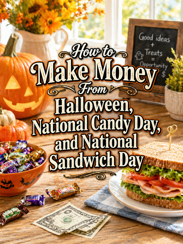 How to Make Money From Halloween, National Candy Day, and National Sandwich Day