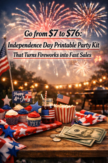 Go from  to : Independence Day Printable Party Kit That Turns Fireworks into Fast Sales