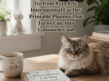 Go from  to : International Cat Day Printable Planner That Turns Cute Into Consistent Cash