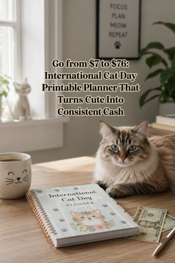 Go from  to : International Cat Day Printable Planner That Turns Cute Into Consistent Cash