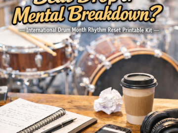 🥁 “Beat Drop or Mental Breakdown?” — International Drum Month Rhythm Reset Printable Kit