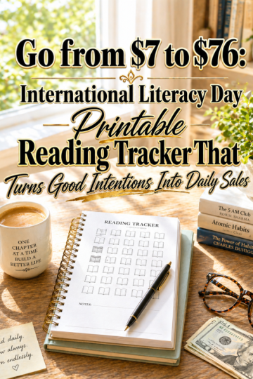 Go from  to : International Literacy Day Printable Reading Tracker That Turns Good Intentions Into Daily Sales