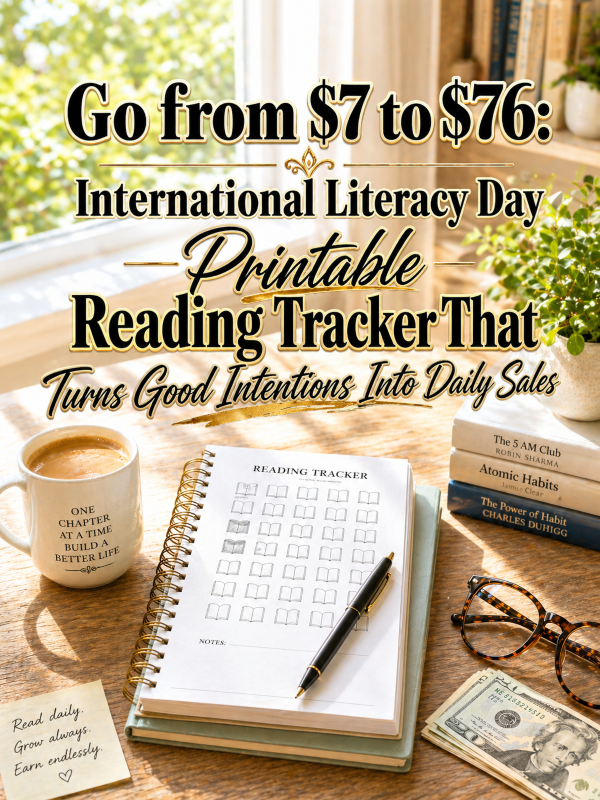 Go from  to : International Literacy Day Printable Reading Tracker That Turns Good Intentions Into Daily Sales