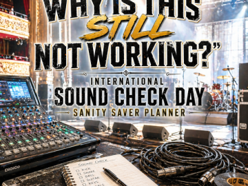 🎚️ “Check… One… Why Is This Still Not Working?” – International Sound Check Day Sanity Saver Planner