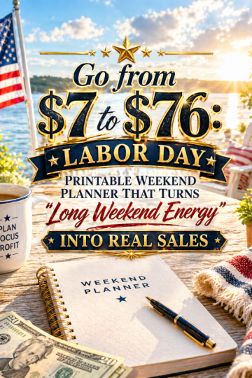 Go from  to : Labor Day Printable Weekend Planner That Turns “Long Weekend Energy” Into Real Sales