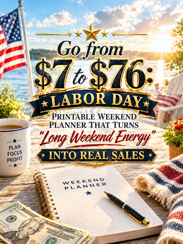 Go from  to : Labor Day Printable Weekend Planner That Turns “Long Weekend Energy” Into Real Sales