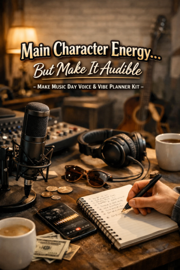 🎤 “Main Character Energy… But Make It Audible” – Make Music Day Voice & Vibe Planner Kit