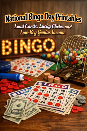 🎯 National Bingo Day Printables – Loud Cards, Lucky Clicks, and Low-Key Genius Income