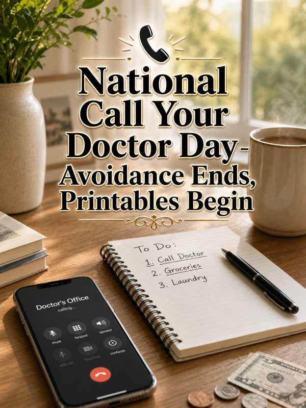 📞 National Call Your Doctor Day – Avoidance Ends, Printables Begin