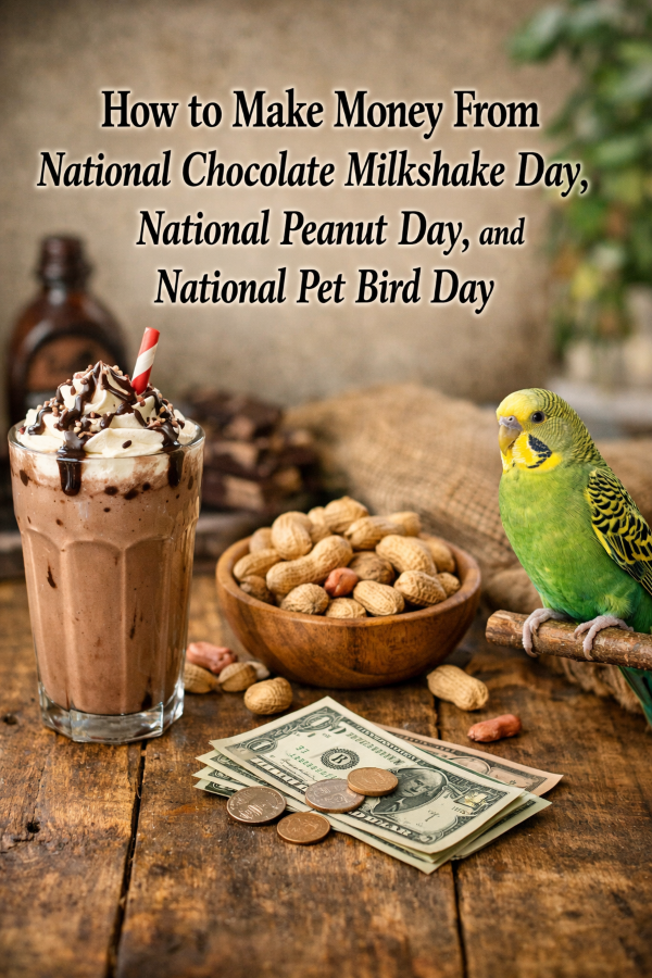 How to Make Money From National Chocolate Milkshake Day, National Peanut Day, and National Pet Bird Day