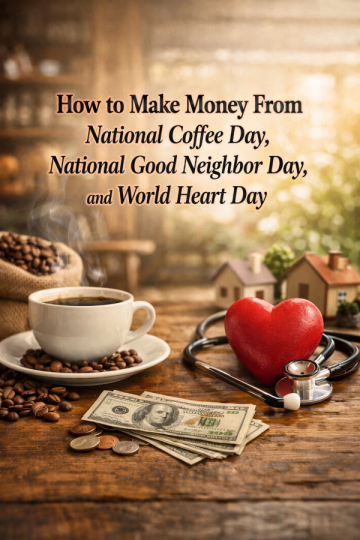 How to Make Money From National Coffee Day, National Good Neighbor Day, and World Heart Day