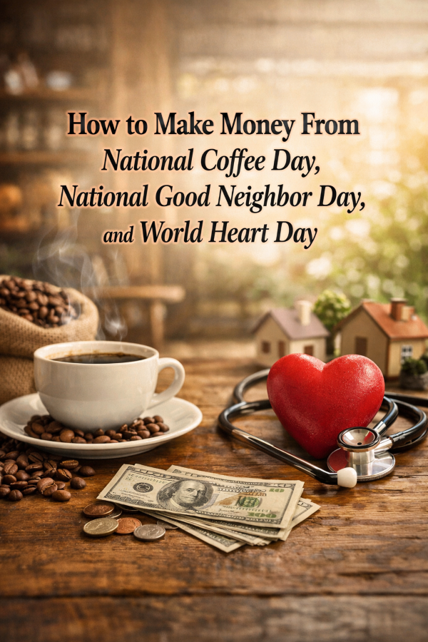 How to Make Money From National Coffee Day, National Good Neighbor Day, and World Heart Day