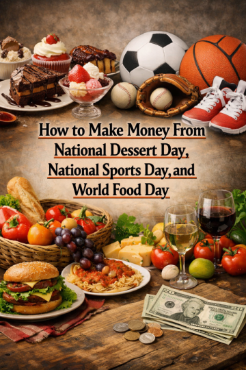 How to Make Money From National Dessert Day, National Sports Day, and World Food Day