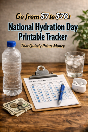Go from  to : National Hydration Day Printable Tracker That Quietly Prints Money