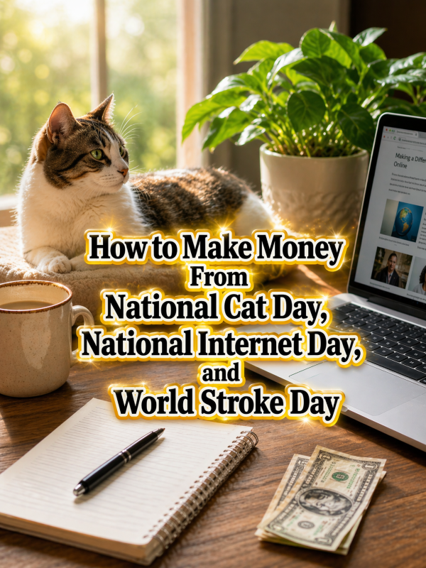How to Make Money From National Cat Day, National Internet Day, and World Stroke Day