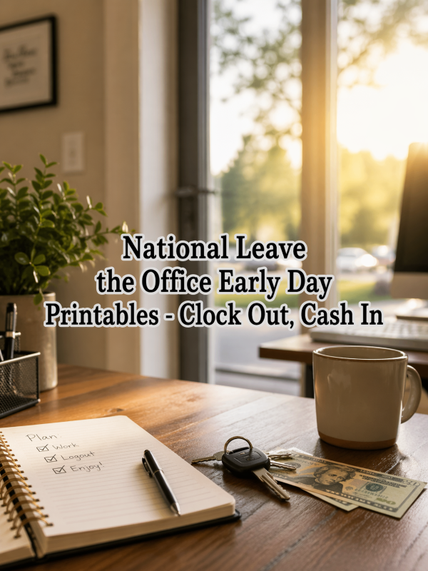 National Leave the Office Early Day Printables – Clock Out, Cash In