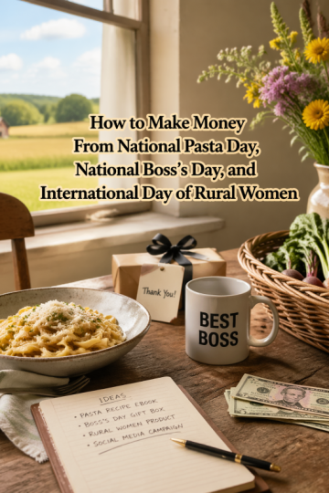 How to Make Money From National Pasta Day, National Boss’s Day, and International Day of Rural Women