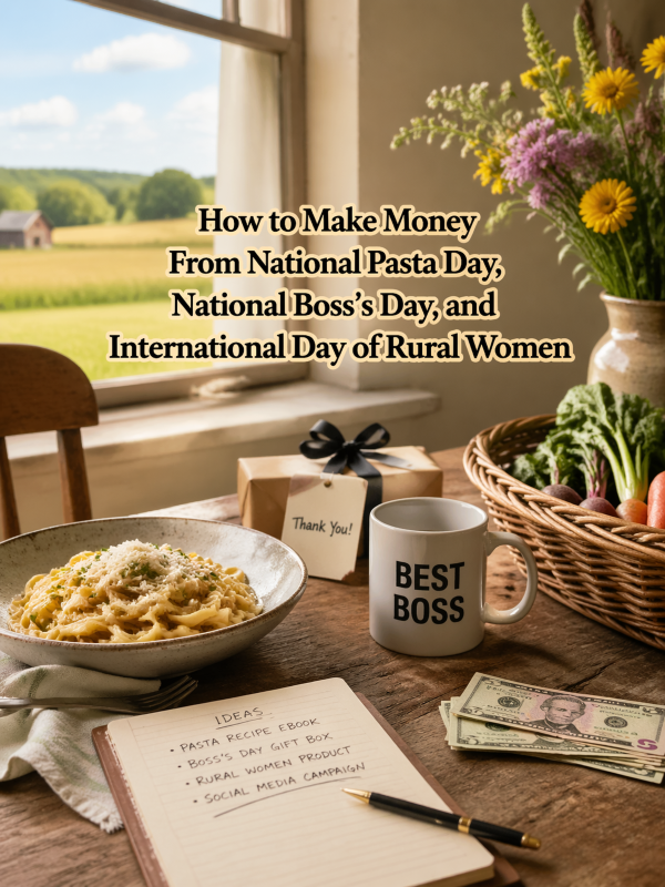 How to Make Money From National Pasta Day, National Boss’s Day, and International Day of Rural Women