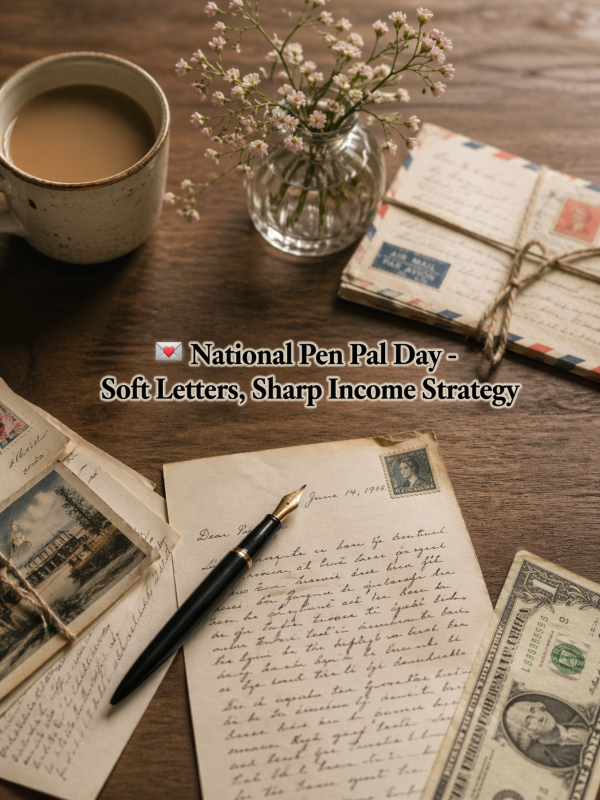 💌 National Pen Pal Day – Soft Letters, Sharp Income Strategy