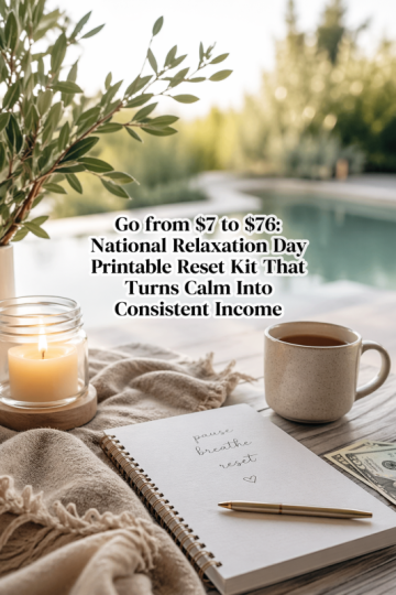 Go from  to : National Relaxation Day Printable Reset Kit That Turns Calm Into Consistent Income