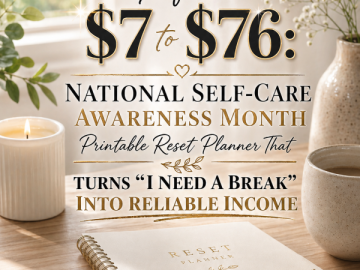 Go from  to : National Self-Care Awareness Month Printable Reset Planner That Turns “I Need a Break” Into Reliable Income
